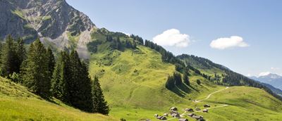 Die Alpe Steris mit der Kellaspitze